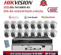 Hikvision AI DS-7616NXI-K1 NO POE 16CH NVR Hybrid Colorvu 4MP IP Camera Systems