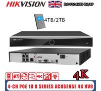 HIKVISION AINVR DS-7604NXI-K1/4P Acusense 4CH 4POE 4K 12MP IP video recorder+HDD