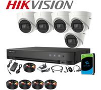 HIKVISION AUDIO IN MIC CCTV 5MP CAMERA SYSTEM KIT OUTDOOR SECURITY NIGHT VISION