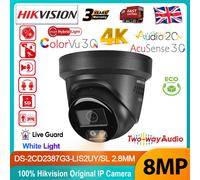 Hikvision Black 4K 8MP Hybrid Light IP Camera 2-Way Audio DS-2CD2387G3-LIS2UY/SL