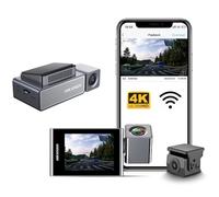 Hikvision C8Pro 4K Dash Camera with Full HD 1080p Rear Camera - Ultra HD Recording, Night Vision, Wi-Fi Connectivity, G-Sensor, ADAS, Voice Control, 2.45" IPS Display, Supports Up to 256GB.