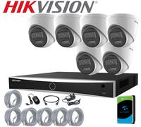 HIKVISION CCTV 8MP 4K NVR COLORVU IP POE OUTDOOR 2-WAY AUDIO CAMERA SYSTEM KIT