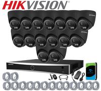 HIKVISION CCTV 8MP 4K NVR COLORVU IP POE OUTDOOR 2-WAY AUDIO CAMERA SYSTEM KIT