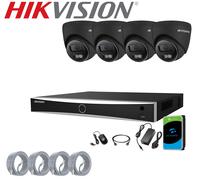 HIKVISION CCTV 8MP 4K NVR COLORVU IP POE OUTDOOR 2-WAY AUDIO CAMERA SYSTEM KIT