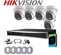 HIKVISION CCTV ColorVu 8MP CAMERA SECURITY SYSTEM AUDIO MIC Outdoor Premium Kit