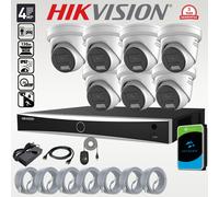 HIKVISION CCTV COLORVU OUTDOOR Speaker Mic IP PoE 4MP CAMERA SYSTEM 4K 8MP NVR