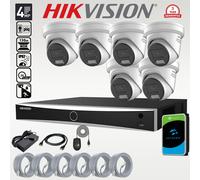 HIKVISION CCTV COLORVU OUTDOOR Speaker Mic IP PoE 4MP CAMERA SYSTEM 4K 8MP NVR