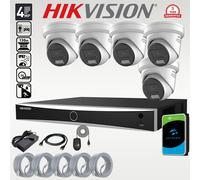 HIKVISION CCTV COLORVU OUTDOOR Speaker Mic IP PoE 4MP CAMERA SYSTEM 4K 8MP NVR