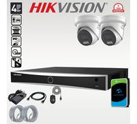 HIKVISION CCTV COLORVU OUTDOOR Speaker Mic IP PoE 4MP CAMERA SYSTEM 4K 8MP NVR