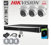 HIKVISION CCTV COLORVU OUTDOOR Speaker Mic IP PoE 4MP CAMERA SYSTEM 4K 8MP NVR
