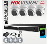 HIKVISION CCTV COLORVU OUTDOOR Speaker Mic IP PoE 4MP CAMERA SYSTEM 4K 8MP NVR