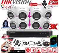 HIKVISION CCTV SYSTEM 5MP AUDIO MIC CAMERA ColorVU SECURITY KIT Mobile bundle UK