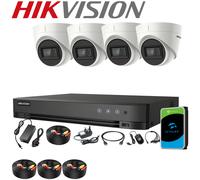 HIKVISION CCTV SYSTEM 5MP AUDIO MIC CAMERA SECURITY KIT DVR HDD Mobile Bundle UK