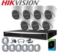 HIKVISION CCTV SYSTEM IP 4K 8MP POE UHD NVR 24/7 COLORVU 2-WAY AUDIO CAMERA KIT