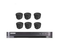 HIKVISION CCTV system kit 16CH 4TB HDD DVR 6x 5MP 2.8MM lens 40M EXIR DOME outdoor Turret Grey camera Signal TVI POC