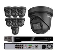 Hikvision CCTV system Kit IP 8X 8MP 4k Network Cameras IP67 Weatherproof WDR 30m IR Night Vision Grey 4K 16Ch NVR 8MP - DS-2CD2385G1-I - DS-7616NI-K2 (6TB)