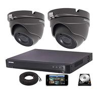 HIKVISION CCTV SYSTEM ULTRA BLACK CAMERAS 5MP 20m IR 2.8mm fixed lens HD DVR 4ch (2 Cameras, 1TB)