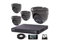 HIKVISION CCTV SYSTEM ULTRA BLACK CAMERAS 5MP 20m IR 2.8mm fixed lens HD DVR 4CH (4 Cameras, 1TB)