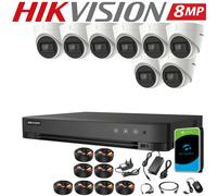 HIKVISION CCTV UHD 4K 8MP INDDOR OUTDOOR 4CH 8CH DVR HOME SECURITY SYSTEM KIT UK