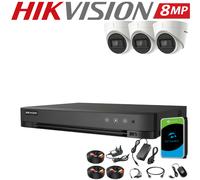 HIKVISION CCTV UHD 4K 8MP INDDOR OUTDOOR 4CH 8CH DVR HOME SECURITY SYSTEM KIT UK