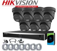 HIKVISION COLORVU AUDIO CCTV SYSTEM 8MP IP POE NVR 4MP CAMERA MIC-SPEAKER KIT
