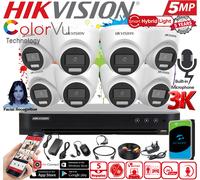HIKVISION COLOURVU 5MP CCTV SURVEILLANCE SYSTEM AUDIO MIC DVR CAMERAS SECURITY