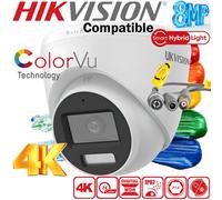 Hikvision Compatible 40M Night Vision 8MP ULTRA HD 4K Outdoor Dome CCTV Camera