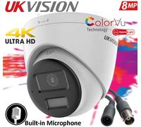 HIKVISION COMPATIBLE 8MP HDTVI TURRET CAMERA 25M 2.8MM BUILT-IN MIC 4K Outdoor