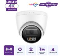 Hikvision Compatible 8Mp Smart Dual Light Ip Turret Camera Ipt280W-Ht Two-Way Audio, Poe, Ip67 Weatherproof, Night Vision