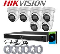 Hikvision DarkFighter Night IP CCTV PoE 8MP 4K System AI NVR Kit Outdoor Camera