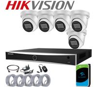 HIKVISION DarkFighter Night Vision 4K CCTV 8MP CAMERA IP POE SYSTEM OUTDOOR Kit