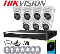 HIKVISION DarkFighter Night Vision 4K CCTV 8MP CAMERA IP POE SYSTEM OUTDOOR Kit