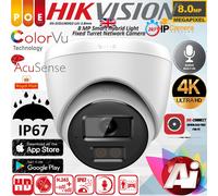 Hikvision 4K 8MP Smart Full color IR AcuSense Hybrid Light Turret IP PoE Camera