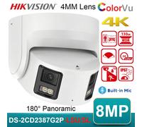 Hikvision DS-2CD2387G2P-LSU/SL 8MP 4K ColorVu 4mm 2-Way Audio 180° Panoramic NEW