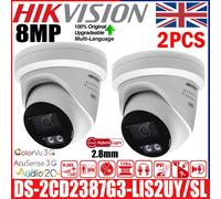 Hikvision DS-2CD2387G3-LIS2UY/SL 4K 8MP ColorVu 3.0 AcuSense POE IP Camera 2PCS