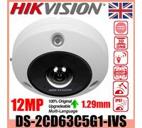 Hikvision DS-2CD63C5G1-IVS 1.29mm 12MP DeepinView Fisheye POE IP Camera In Mic