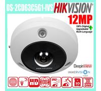 Hikvision DS-2CD63C5G1-IVS 12MP DeepinView Fisheye Camera Heatmap 2-way Audio IR