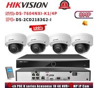 HIKVISION DS-7604NXI-K1/4P 4POE 4CH NVR Acusense Dome WDR 8MP IP Camera Systems
