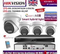 Hikvision DS-7604NXI-K1/4P NVR 4MP ColorVu DS-2CD2347G2H-LISU/SL IP Camera Lot