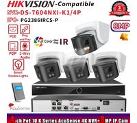 HIKVISION DS-7604NXI-K1/4P NVR System Dual Light 180view 8MP ip camera Color Lot