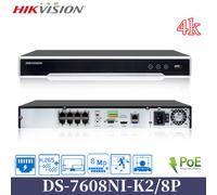 Hikvision DS-7608NI-K2/8P 4K 8CH 8PoE 2SATA H.265 Embedded Plug&Play NVR 8MP UHD
