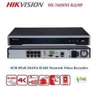 Hikvision DS-7608NI-K2/8P NVR 8CH 8PoE 4K 2SATA H.265 Network Video Recorder