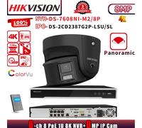 Hikvision DS-7608NI-M2/8P 8K 8CH NVR Set 180 view ColorVu 8MP 4K IP Camera Audio