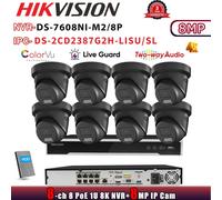 Hikvision DS-7608NI-M2/8P 8K 8CH NVR System ColorVu 8MP 4K POE Camera 2way audio