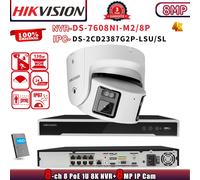 Hikvision DS-7608NI-M2/8P 8K 8POE 8CH NVR 180degree ColorVu IR 8MP IP Camera Kit