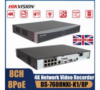 Hikvision DS-7608NXI-K1/8P AcuSense 12MP 4K NVR 8CH 8PoE 1SATA IP Video Recorder