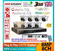 Hikvision DS-7608NXI-K2/8P 8CH NVR G3 4K 8MP ColorVu3.0 CCTV System IP Camera