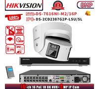 Hikvision DS-7616NI-M2/16P 16CH NVR System 180 view ColorVu 8MP IP Camera Turret