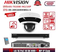 Hikvision DS-7616NI-M2/16P 8K 16CH NVR 4× Zoom 4MP PTZ Camera DS-2DE2A404IWG1-E