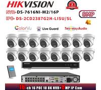 Hikvision DS-7616NI-M2/16P 8K 16CH NVR ColorVu 2 way Audio 8MP 4K IP Camera Kit